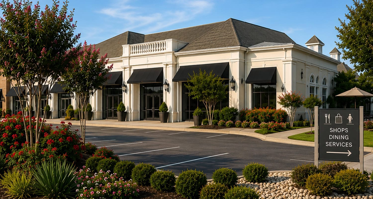 Commercial landscaping and grounds maintenance for a business property